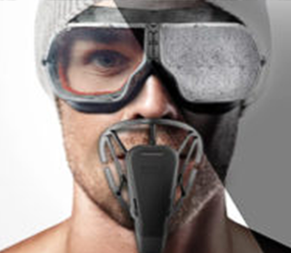 A solução de máscaras esportivas para óculos de neblina