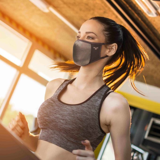 NAROO N0U - gray UV protection sports mask for cycling in the summer and spring, on running woman