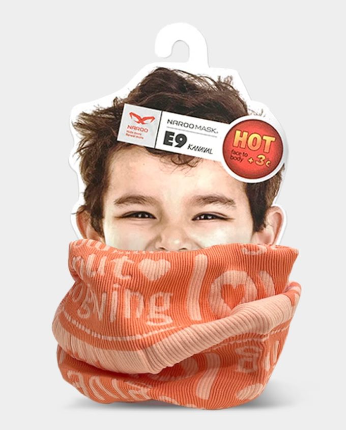 NAROO E9 Kids stylish cold weather sports mask tubular with 99% UV protection kids neck gaiter brown