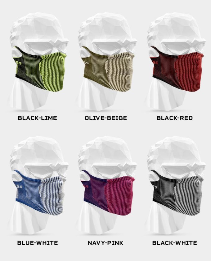 NAROO F5S - filtrirajuća sportska maska ​​za biciklizam, trčanje, proljeće i peludnu sezonu u crno crvenoj, maslinasto bež, crnoj limeta, tamno ružičastoj, plavo bijeloj i crno bijeloj-min