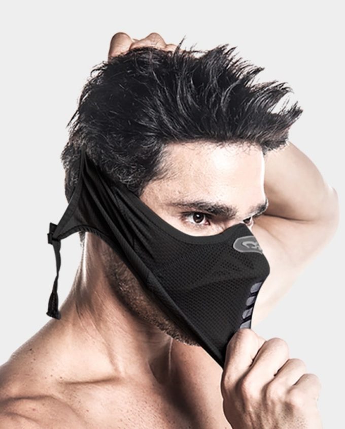 apsaugos nuo rūko kaukė NAROO R5 - juoda anti-fog sportinė kaukė slidėms ir snieglenčių sportui sniege ir žiemą
