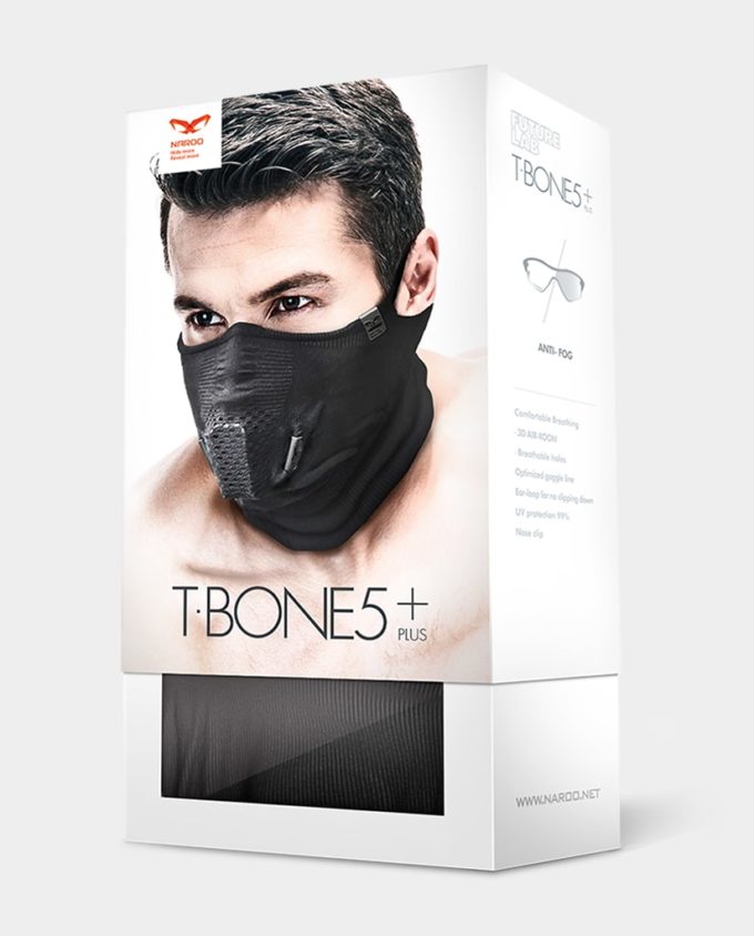 T-BONE5+ Futuristična vetrno odporna športna ovratna gama z vgrajeno 3D zračno sobo | NAROO Športne maske