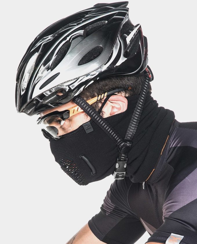 NAROO T-BONE5 + -ciclismo- Máscara desportiva anti-nevoeiro preta para esqui e snowboard na neve e no inverno + 1-min