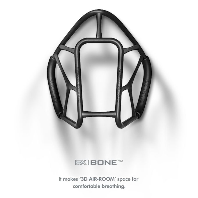 NAROO T-BONE5+ - grafik ex-bone untuk masker olahraga anti-kabut untuk ski dan snowboarding di salju dan musim dingin