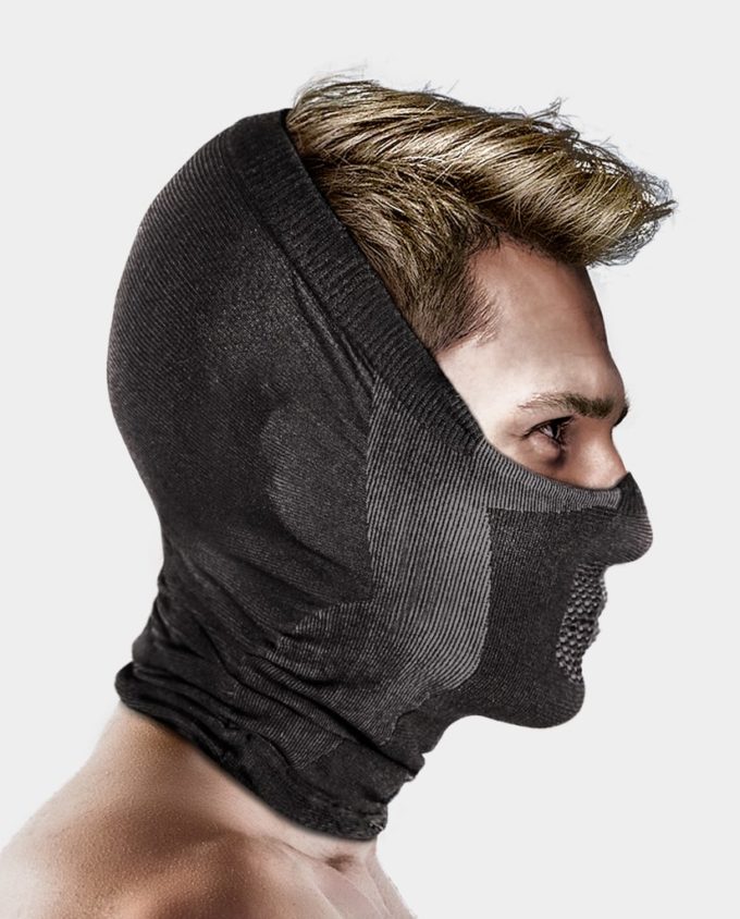 NAROO X5H - máscara de esqui máscara esportiva cinza para uso em todos os climas, proteção UV, tecido de malha, secagem rápida