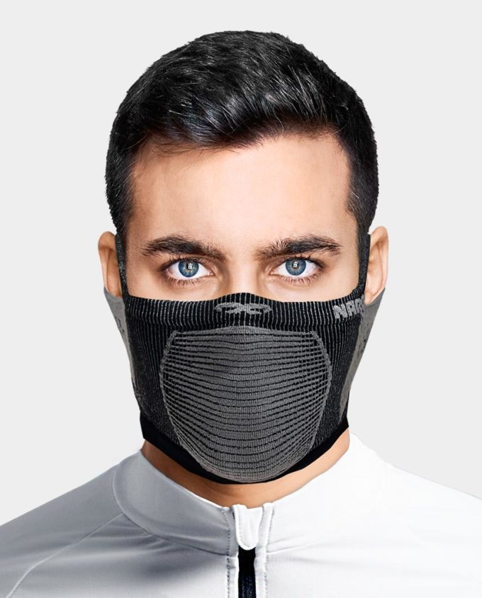 X5s Cover-up Reversible sports face shield for cycling and running black grey