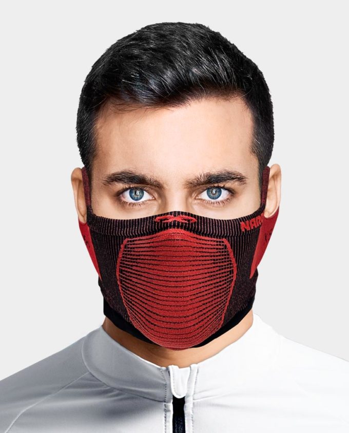 X5s Cover-up Reversible sports face shield for cycling and running red