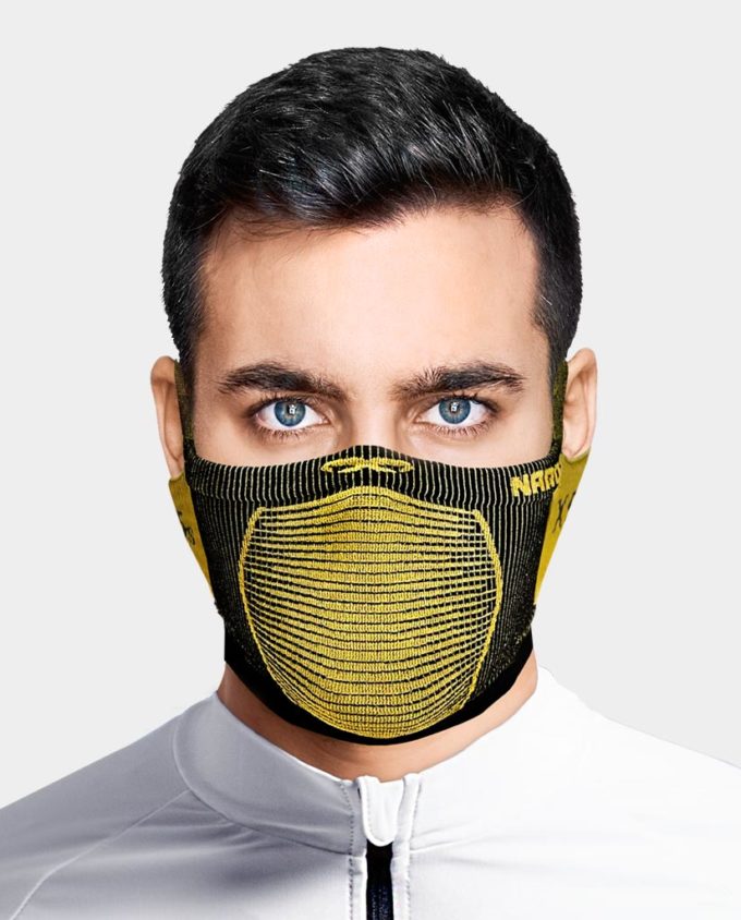 X5s Cover-up Reversible sports face shield for cycling and running yellow black