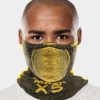x5-NAROO X5 -black yellow sports mask for UV protection, all-weather, mesh fabric, quick-dry fabric, and ear loops