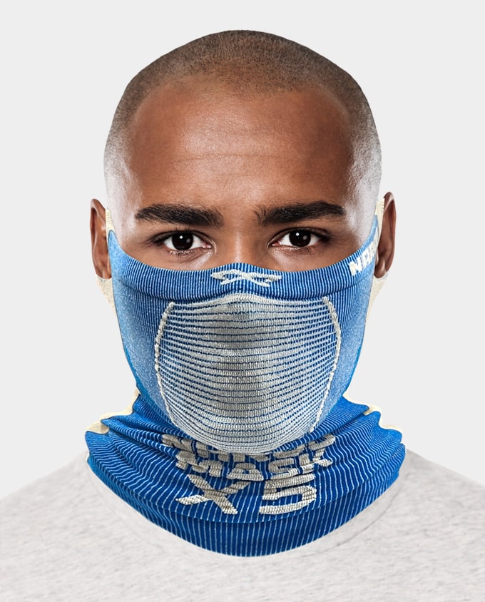 x5-NAROO X5 - light blue beige sports mask for UV protection, all-weather, mesh fabric, quick-dry fabric, and ear loops