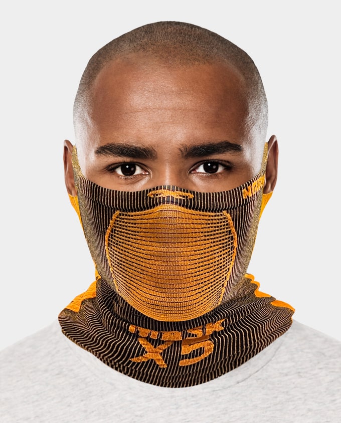 x5-x5-x5-NAROO X5 -orange- sports mask for UV protection, all-weather, mesh fabric, quick-dry fabric, and ear loops