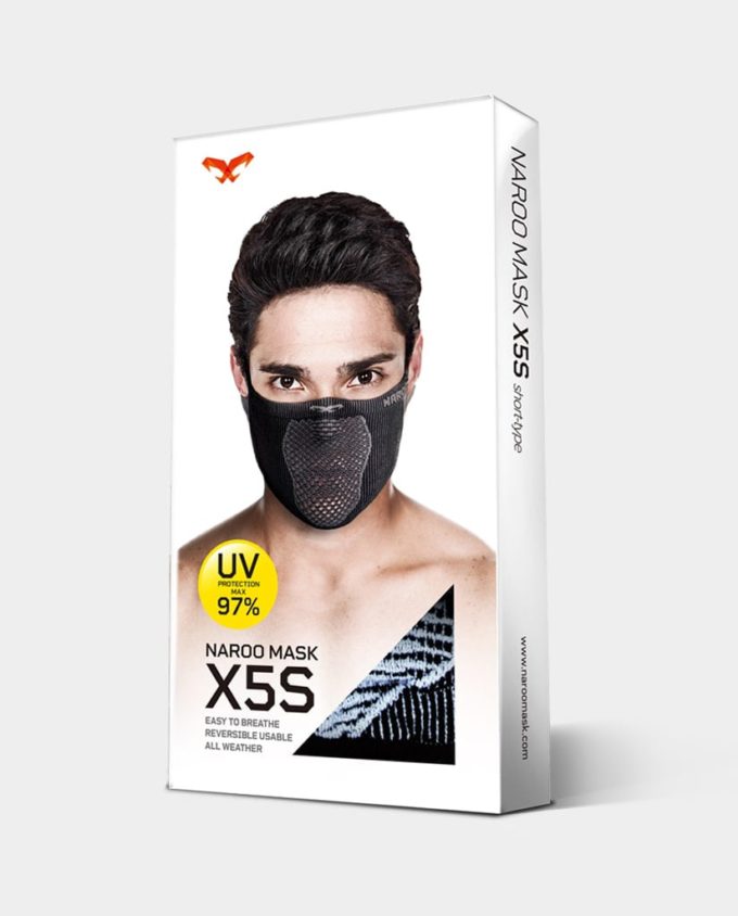X5s Cover-up Reversible sports face shield for cycling and running package