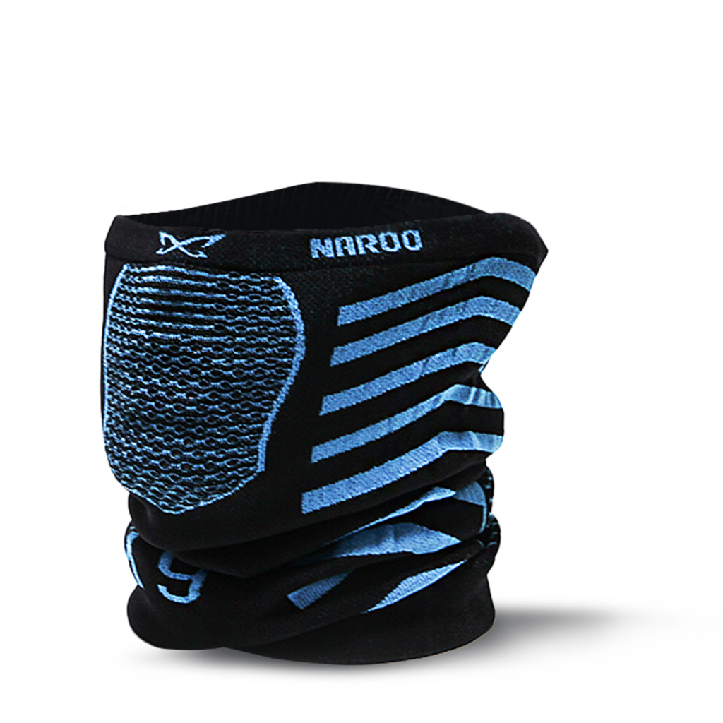NAROO X9 - black-blue 1 sports mask for winter, cold weather, wind break, dust block, compression fabric, moisture-wicking