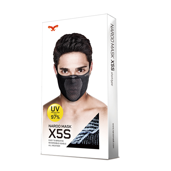 NAROO X5s -package for sports mask for UV protection, all-weather, mesh fabric, quick-dry fabric, and ear loops