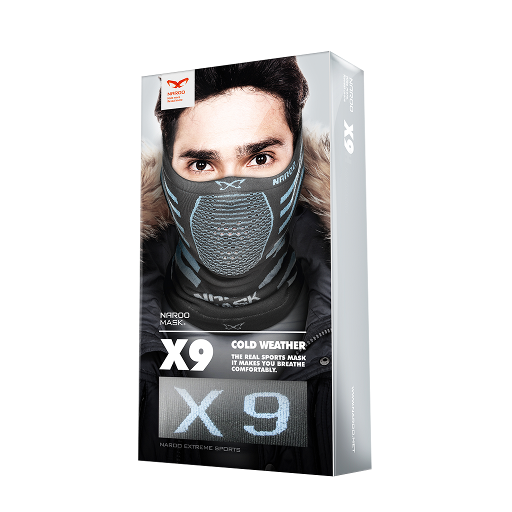 NAROO X9 - package for sports mask for winter, cold weather, wind break, dust block, compression fabric, moisture-wicking
