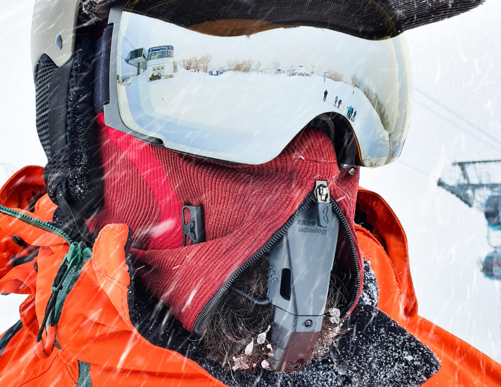 NAROO Z9H - revealed EX-HALE in anti-fog sports mask for skiing and snowboarding in the snow and winter