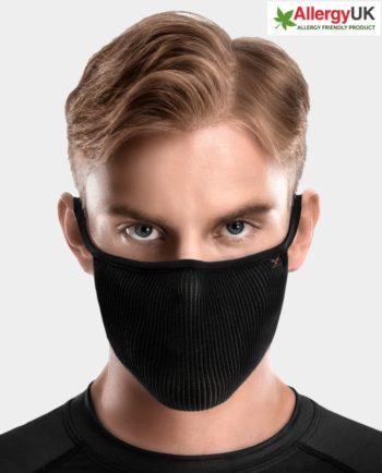 NAROO FU Plus Copper Pollen Mask - masques de sport filtrants antimicrobiens noirs pour le printemps et l'été avec pollution, pollen, rayons uv et poussières fines