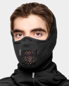 Neck Warmer Gaiter Balaclava for Skiing & Snowboarding -NAROO Z5H - Black anti-fog sports mask for skiing and snowboarding in the snow and winter