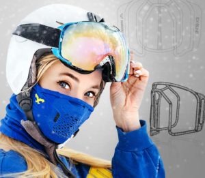 NAROO Z5h- blue sports mask fitted with exbone for winter snowboarding and skiing and anti-fog - technology blog