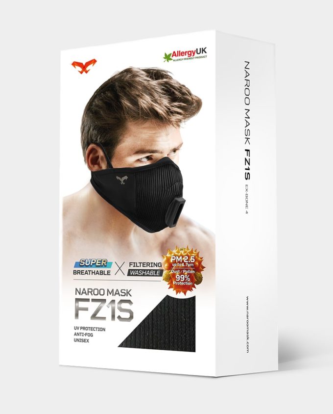 3D агааржуулалтын өрөө ба амьсгалах хавхлагатай хамгийн сайн амьсгалдаг шүүлтүүр бүхий спортын нүүрний маск - NAROO FZ1s (14)