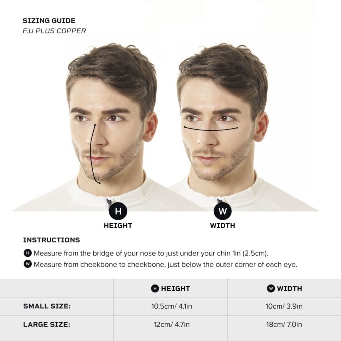 f.u plus-cooper-NAROO infographic for how to measure sizes of masks and balaclavas