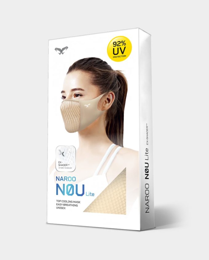 NAROO Mască de față elegantă N0U-lite-Summer pentru sport ca alergare și ciclism, vreme caldă cu țesătură răcoritoare, pachet de protecție UV