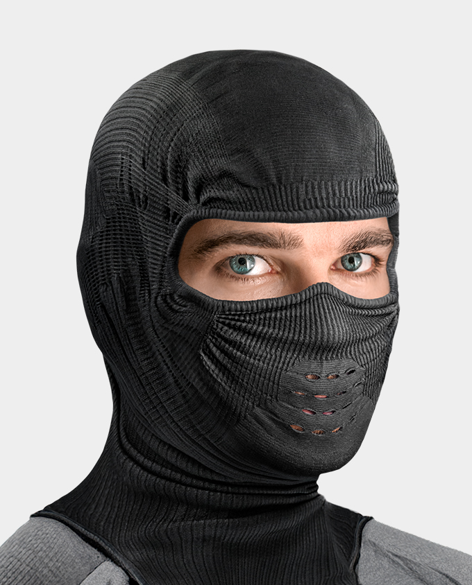 Pasamontañas negro para hombres de cara completa 3 agujeros pasamontañas de  punto motocicleta ciclismo pasamontañas motociclismo esquí senderismo